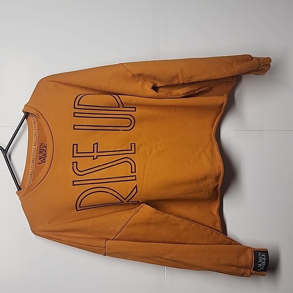 Lauren Daigle Rise Up concert Revival orange cropped sweatshirt size L